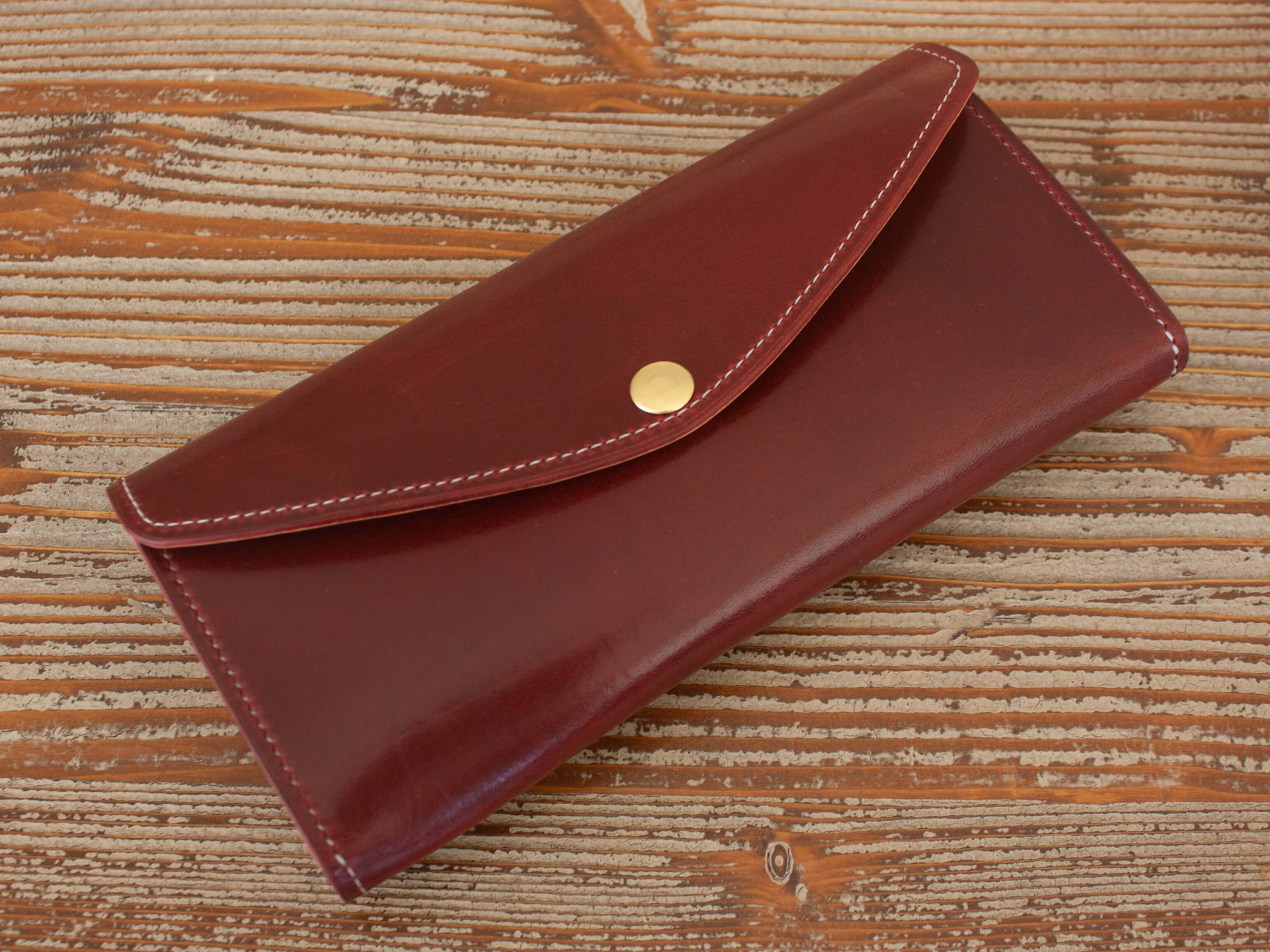 Women's Leather Wallet Red Brown