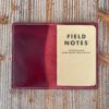 Burgundy Leather Notepad Cover front view, unfolded