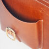 Premium Leather Briefcase for pilots and barristers. Front pocket zoom-in view