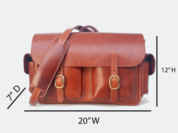 Premium Leather Briefcase for pilots and barristers. Front view