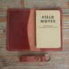 Chestnut Leather Notepad Cover front view, unfolded