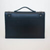 Premium Vegetable-Tanned Full Grain Leather Briefcase in Black, back view