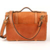Leather Briefcase, tan color, back view